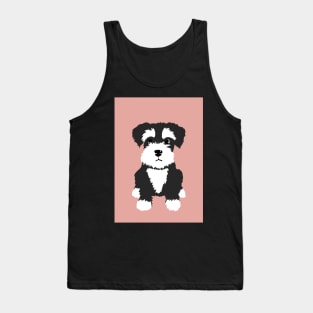 Sweet black and white Miniature Schnauzer puppy dog Tank Top